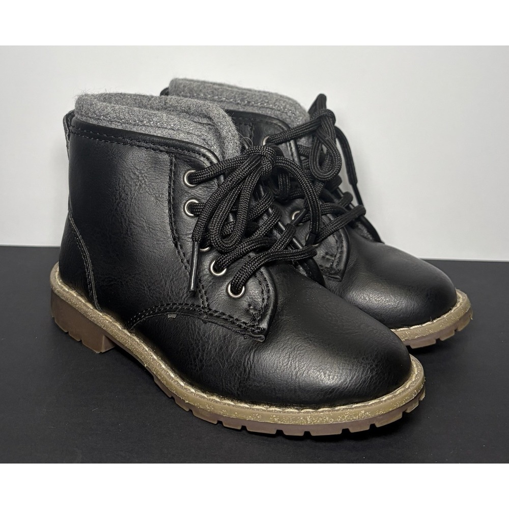 The Children's Place Black Knit Top Chukka Boots Casual Dress Shoes 10 Toddler
